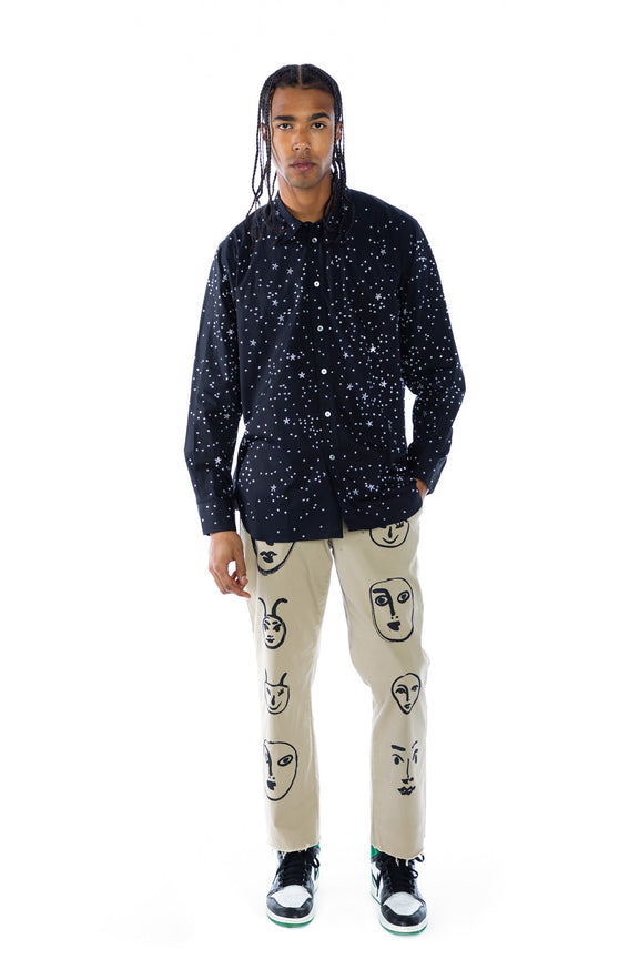 SILK SCREENED ‘MADOURA' MEN'S KHAKI CHINOS - Men's Bottoms - Libertine