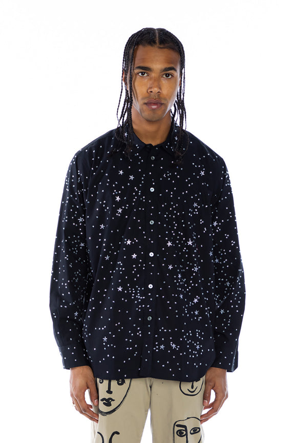 CRYSTAL 'LONGFELLOW'S LIGHT OF STARS' BLACK SHIRT - SHIRTS - Libertine