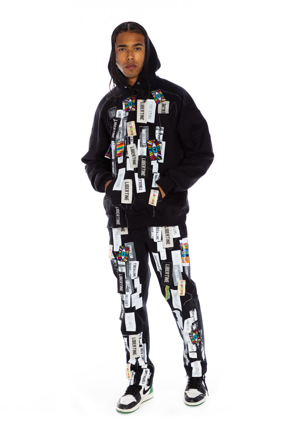 'LABEL MANIA' HOODIE PULLOVER SWEATSHIRT - SWEATSHIRTS - Libertine