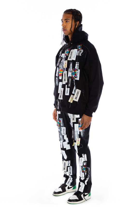 'LABEL MANIA' HOODIE PULLOVER SWEATSHIRT - SWEATSHIRTS - Libertine