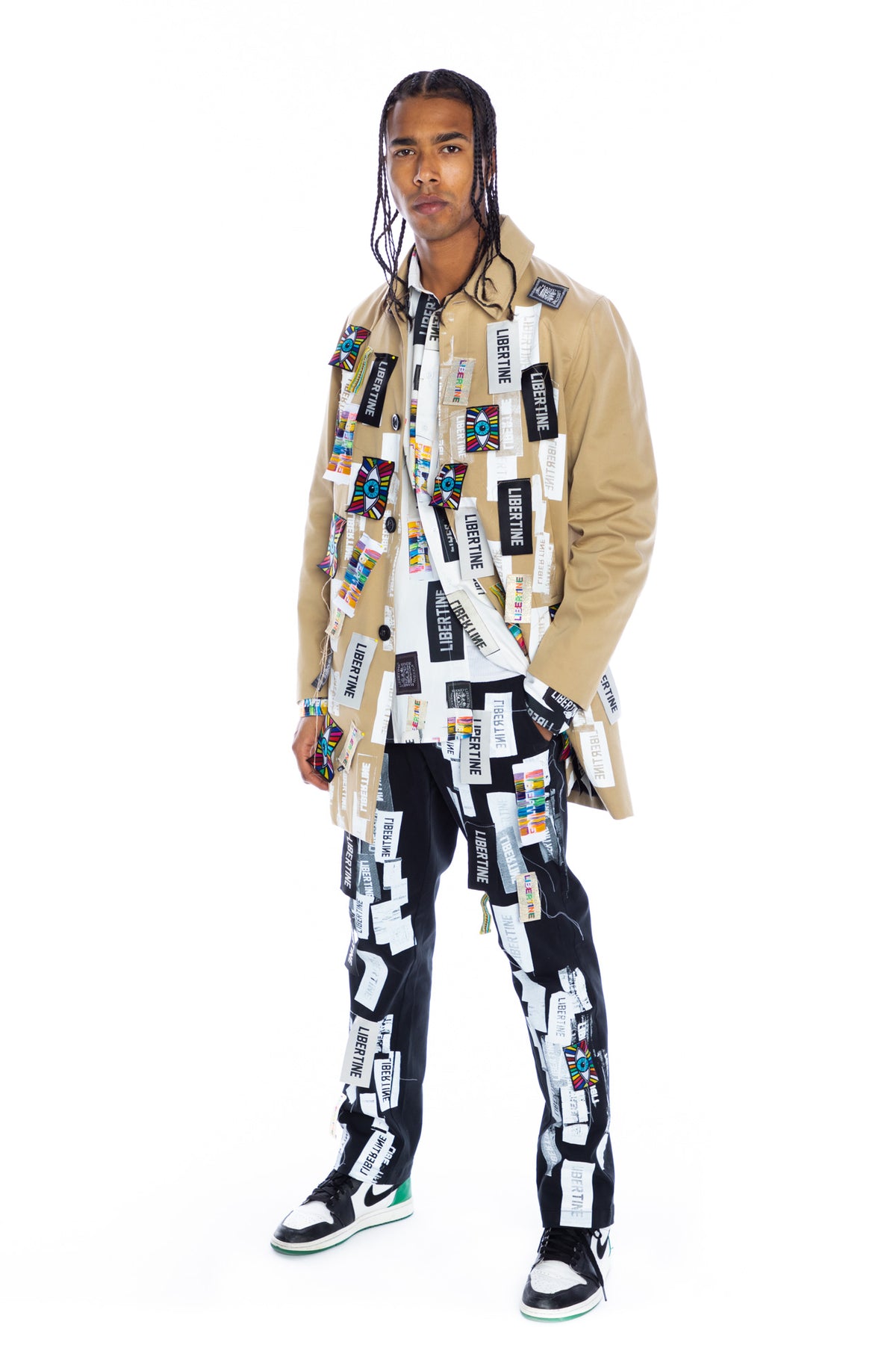 'LABEL MANIA' MEN'S MAC COAT IN KHAKI - Men's Jackets & Coats - Libertine