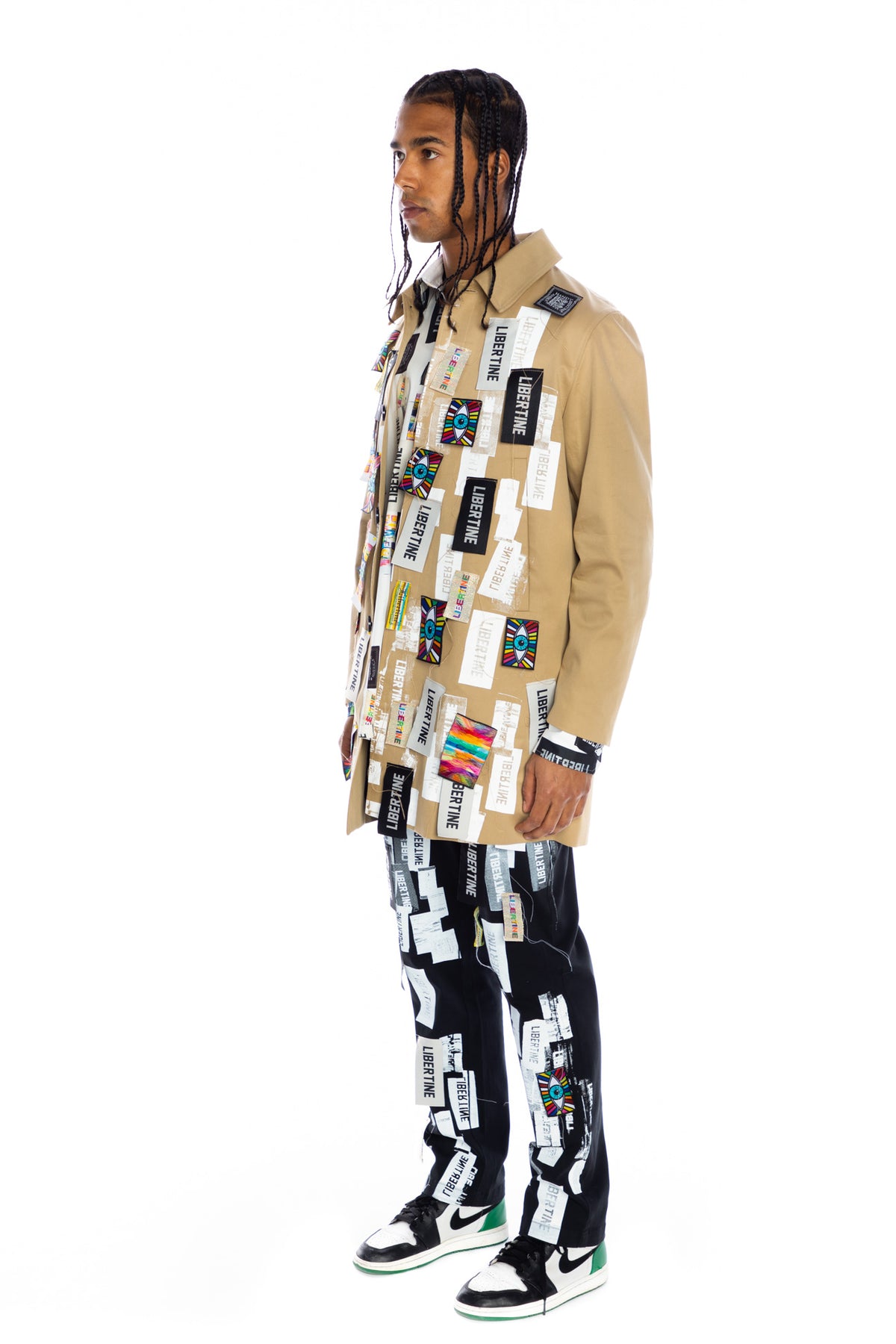 'LABEL MANIA' MEN'S MAC COAT IN KHAKI - Men's Jackets & Coats - Libertine