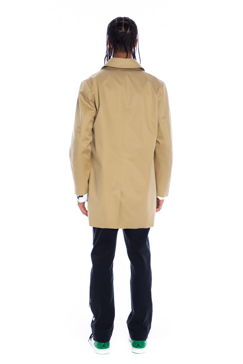 'LABEL MANIA' MEN'S MAC COAT IN KHAKI - Men's Jackets & Coats - Libertine