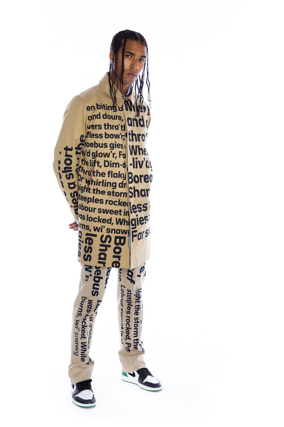 SILK SCREENED 'ROBERT BURNS' MEN'S MAC COAT - COATS - Libertine