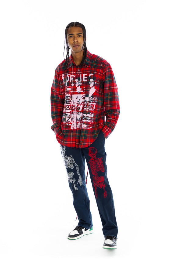'ENGLISH PUNK ROCK' FLANNEL SHIRT - Men's Tops - Libertine - Main image