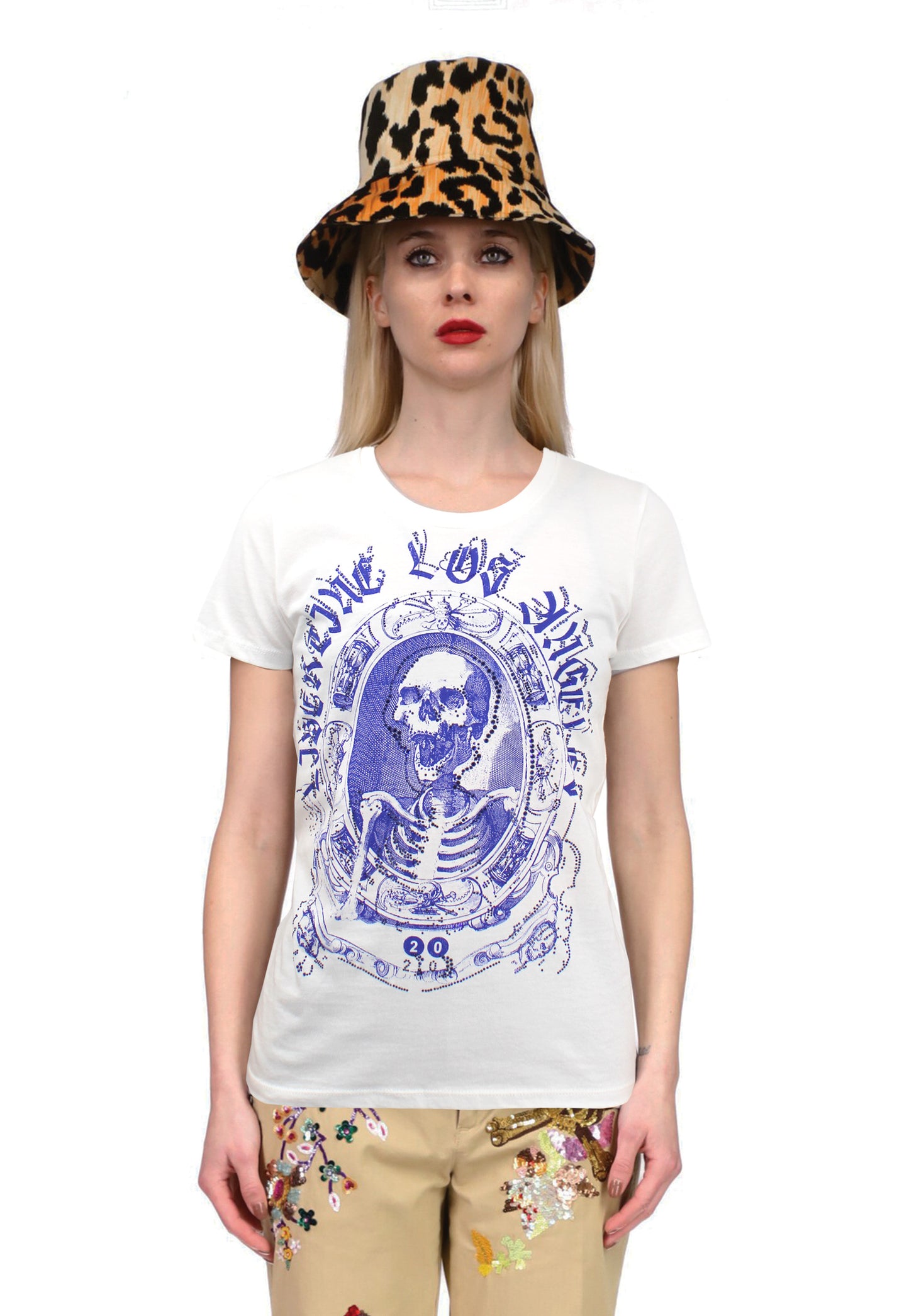 'ASHES TO ASHES BLUE WITH CRYSTALS' T SHIRT -  - Libertine