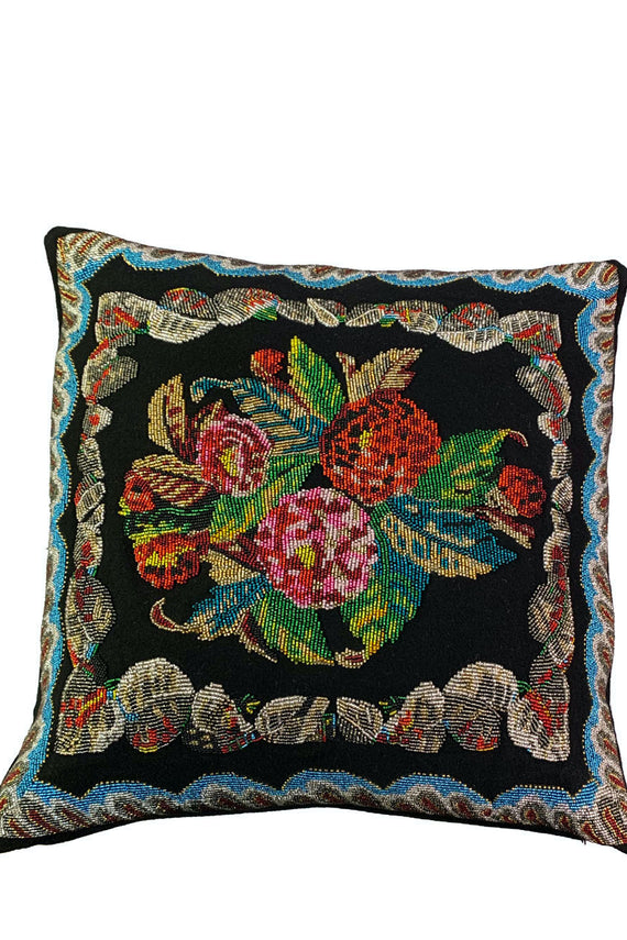 EMBROIDERED FLORAL PILLOW - Home - Libertine