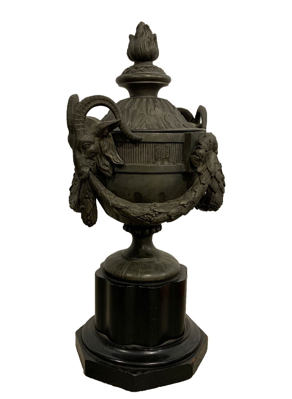 PAIR OF 19TH CENTURY FRENCH LE GRAND TOUR BRONZE URNS ON PAINTED WOOD BASES - Home - Libertine