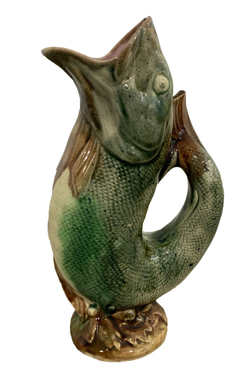 19TH CENTURY ENGLISH MAJOLICA FISH PITCHER 1 - Home - Libertine