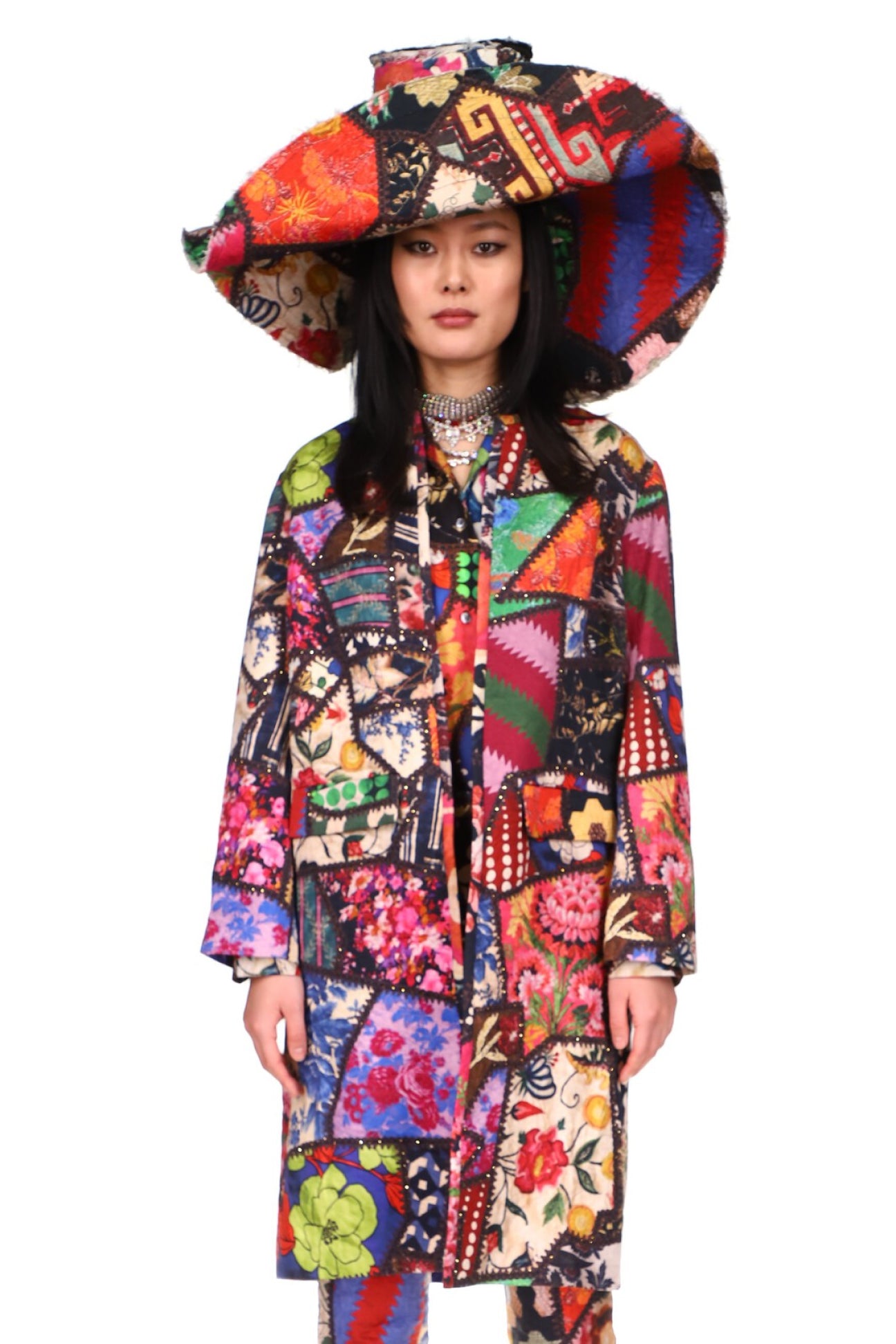 'HOTCH POTCH CRAZY QUILT' DUSTER WITH CRYSTAL SEAMS - COATS - Libertine