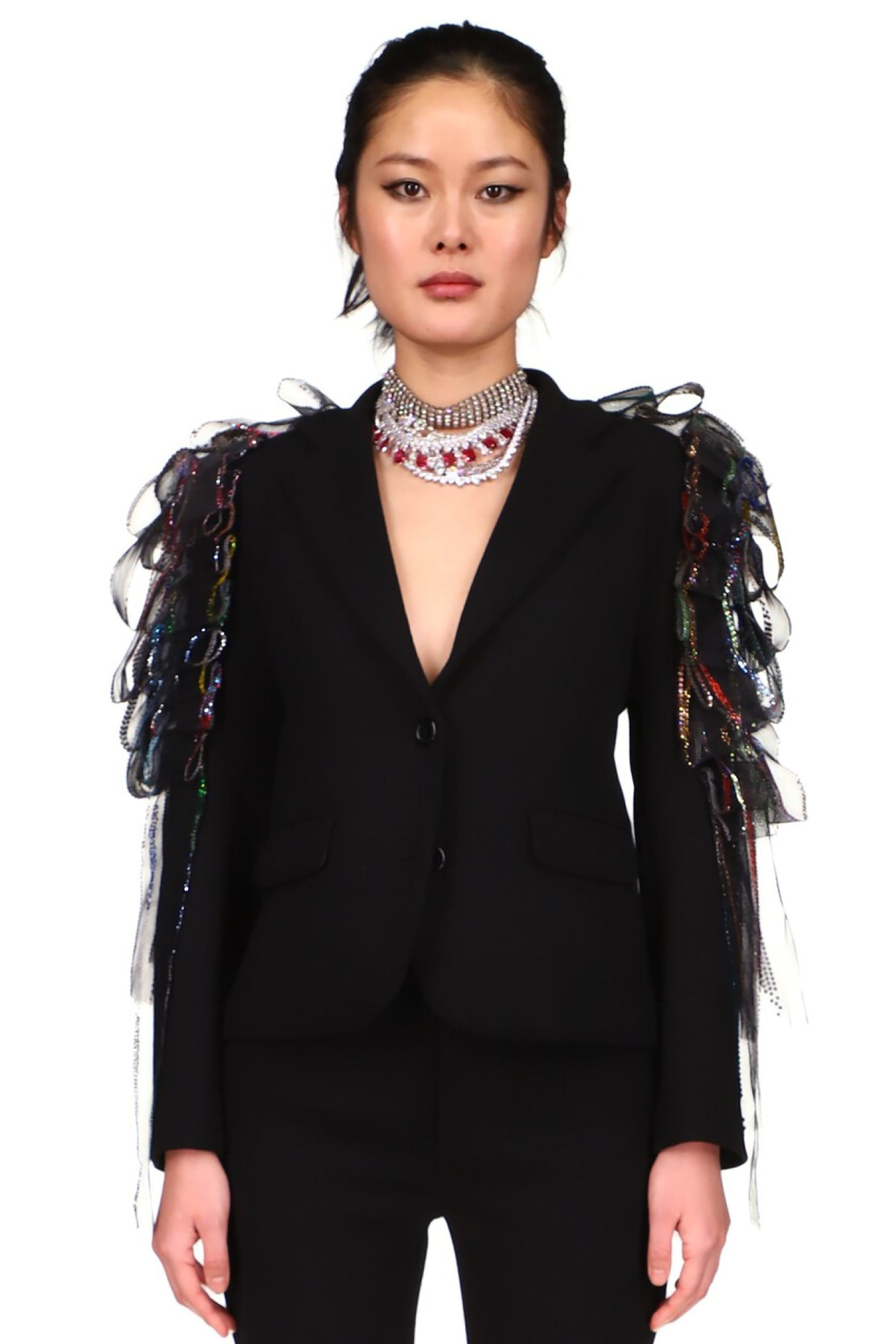 GOTHIC PARADE SHORT BLAZER WITH TULLE Libertine