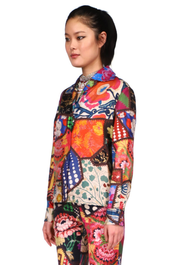 'HOTCH POTCH CRAZY QUILT' LOUNGE BLOUSE - SHIRTS - Libertine