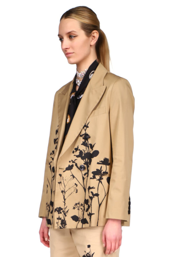 SILK SCREENED ‘FENNEL GARDEN' DOUBLE BREASTED JACKET - BLAZERS - Libertine