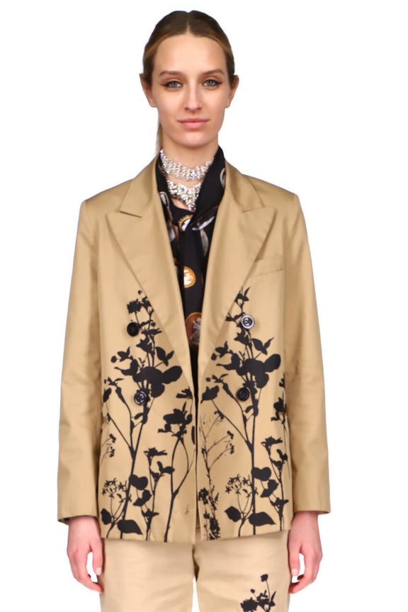 SILK SCREENED ‘FENNEL GARDEN' DOUBLE BREASTED JACKET - BLAZERS - Libertine