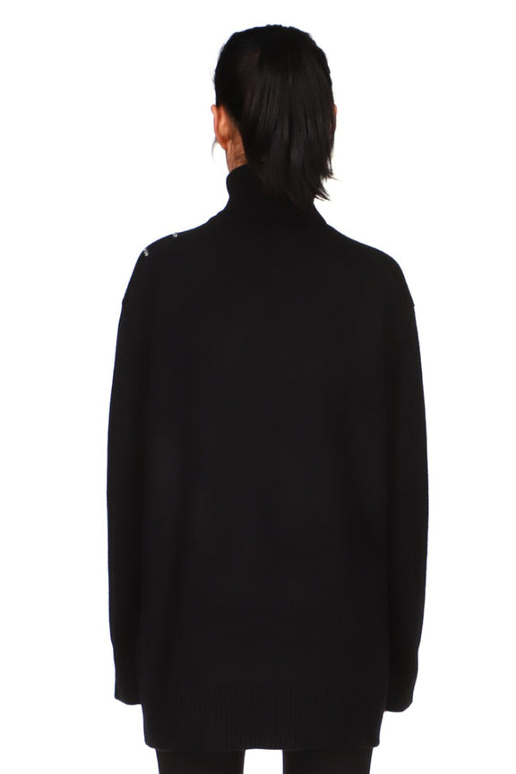 CRYSTAL 'BONDAGE' CASHMERE TURTLENECK SWEATER - SWEATERS - Libertine