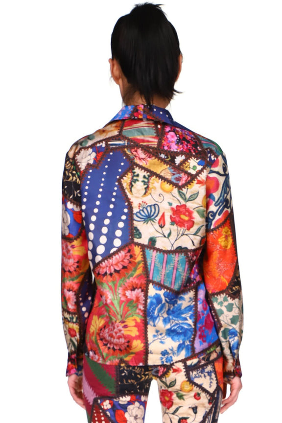 'HOTCH POTCH CRAZY QUILT' LOUNGE BLOUSE - SHIRTS - Libertine