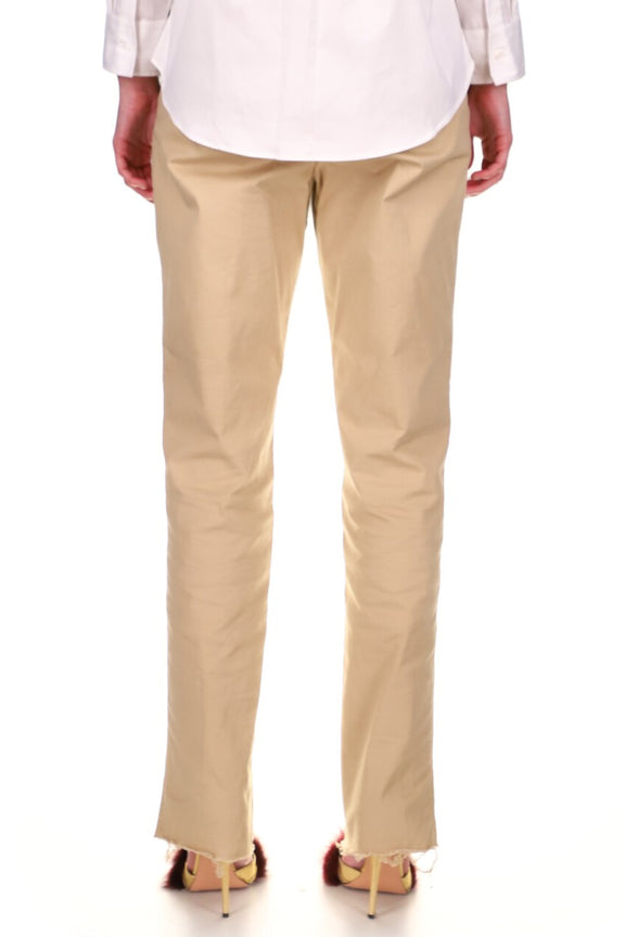 SILK SCREENED ‘FENNEL GARDEN' WOMEN'S KHAKI CHINOS - Women's Bottoms - Libertine