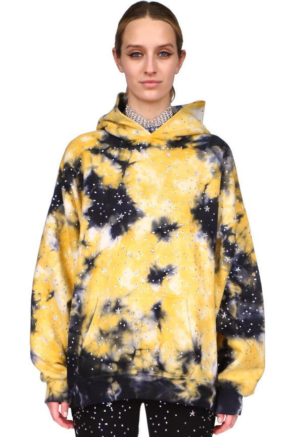 CRYSTAL ‘LONGFELLOW'S LIGHT OF STARS' TIE DYE PULLOVER HOODIE SWEATSHIRT - SWEATSHIRTS - Libertine