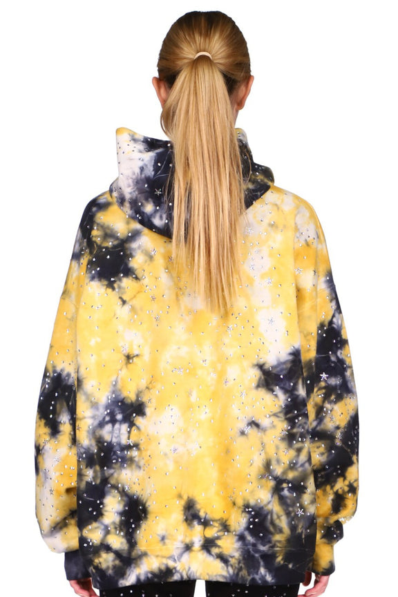 CRYSTAL ‘LONGFELLOW'S LIGHT OF STARS' TIE DYE PULLOVER HOODIE SWEATSHIRT - SWEATSHIRTS - Libertine