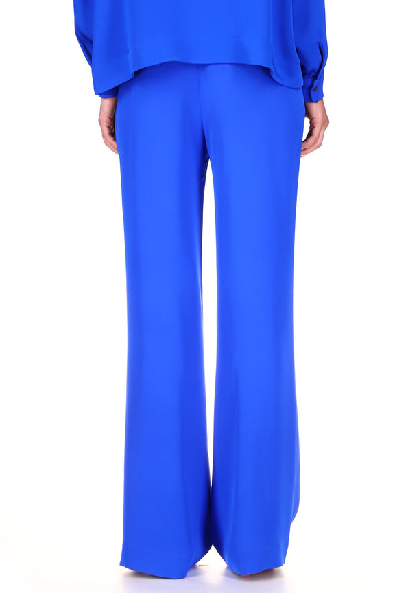 'OVERSATURATED SILKS' BLUE WIDE LEG TROUSERS - PANTS - Libertine