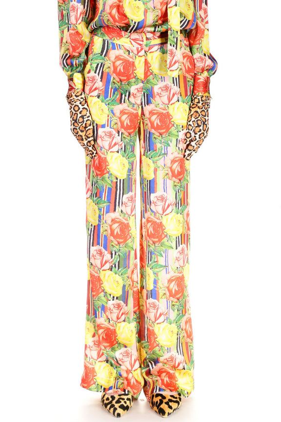 'Tequila Sunrise Roses' Wide Leg Pants - PANTS - Libertine