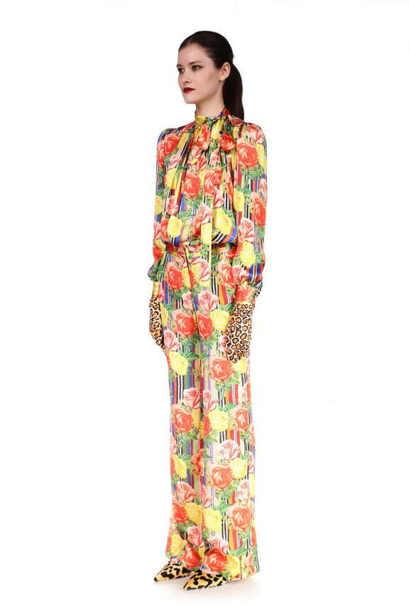 'Tequila Sunrise Roses' Wide Leg Pants - PANTS - Libertine