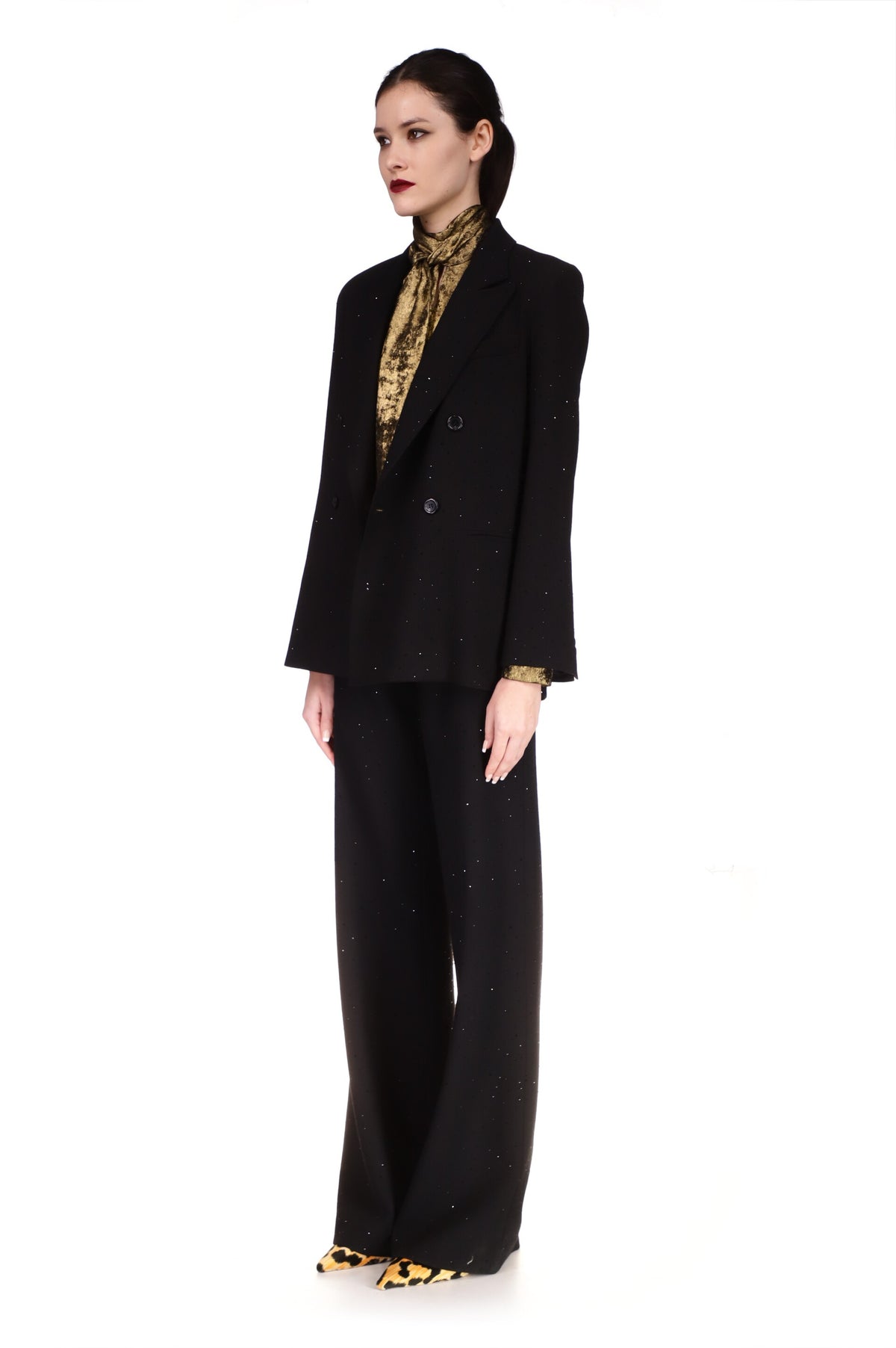 'STARDUST' WIDE LEG BLACK PANTS - PANTS - Libertine