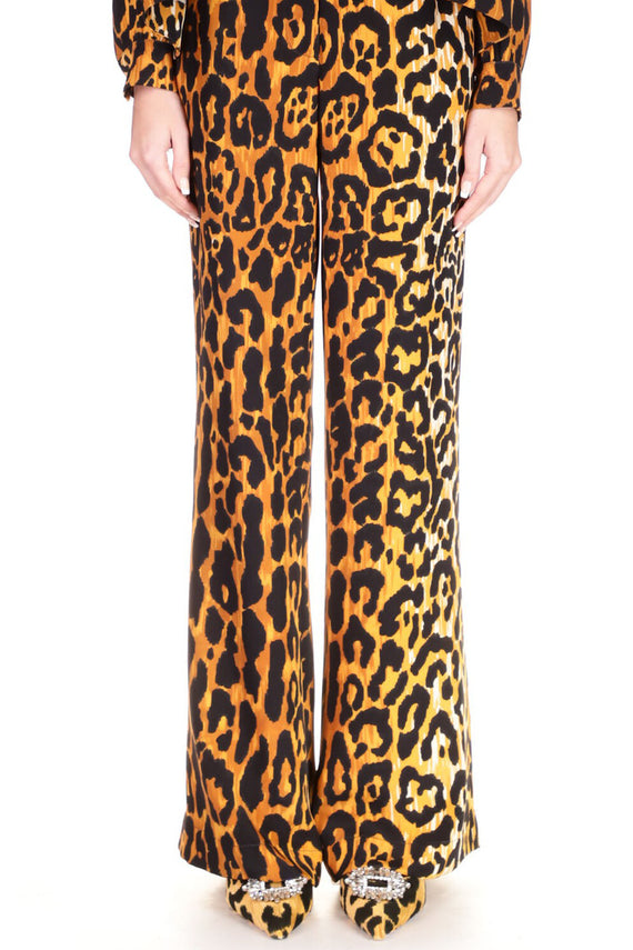 'Leopardo' Wide Leg Trousers - PANTS - Libertine