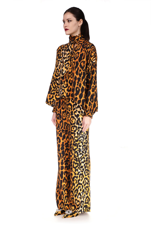 'Leopardo' Wide Leg Trousers - PANTS - Libertine