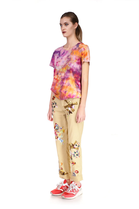 'SKULL GARDEN' EMBROIDERY WOMEN'S CHINOS - PANTS - Libertine