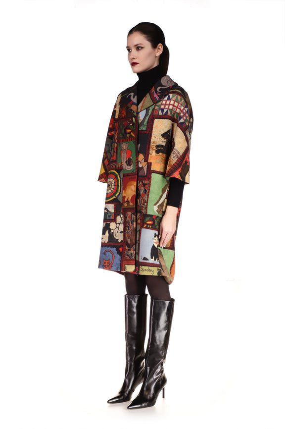 'Americana Hooked Rug' Patch Pocket Coat - COATS - Libertine