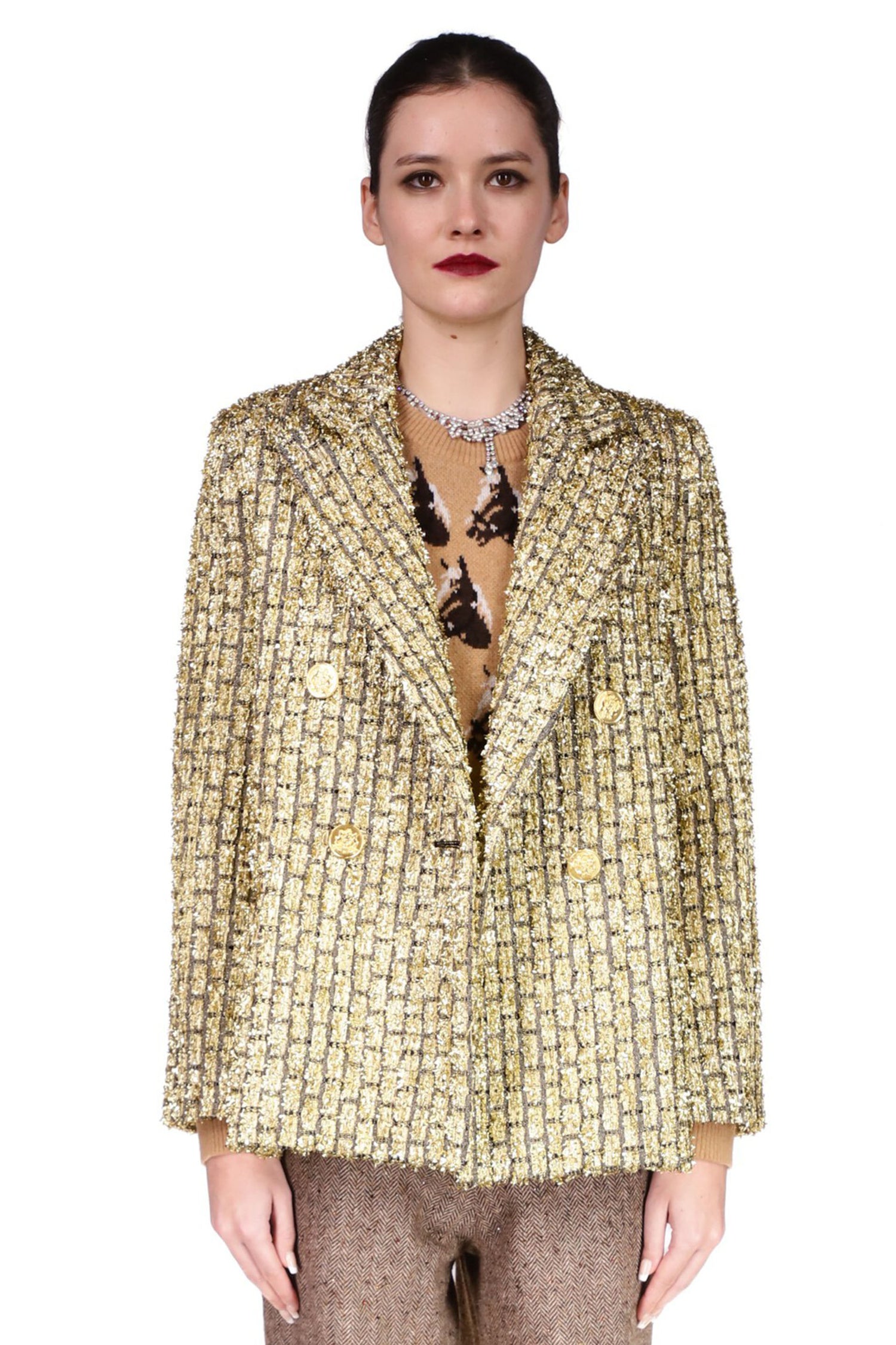 'BRIQUES D'OR' DOUBLE BREASTED JACKET - JACKETS - Libertine