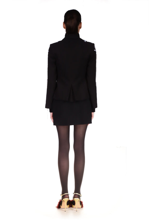 'FROZEN DRIZZLE' LONG SLEEVE SHORT JACKET WITH DRIZZLE - BLAZERS - Libertine