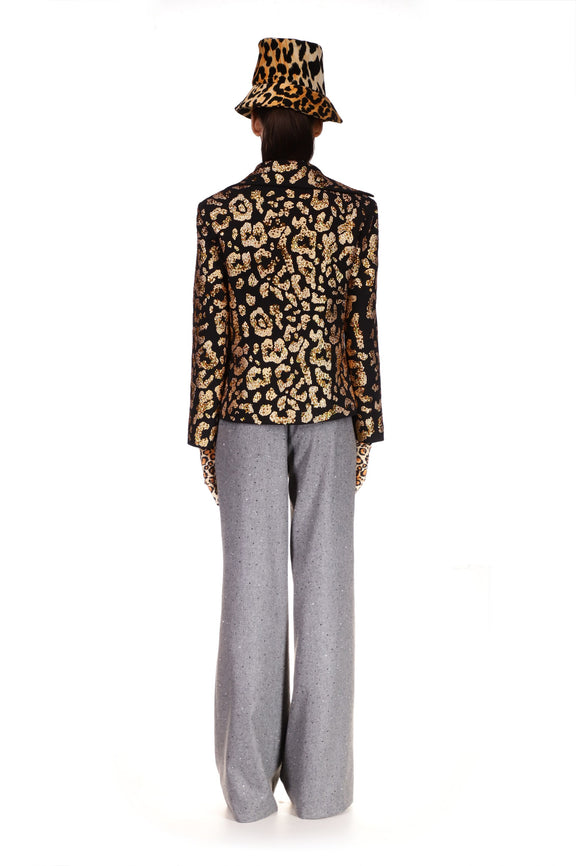 'CRYSTAL LEOPARDO' ASYMMETRICAL LAPEL JACKET - BLAZERS - Libertine