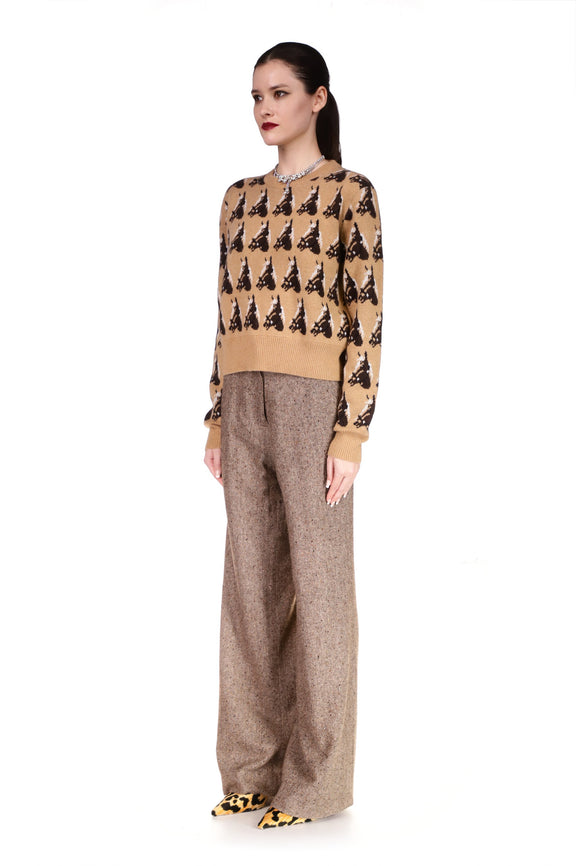 'VERY HORSEY' SHRUNKEN PULLOVER SWEATER - SWEATERS - Libertine