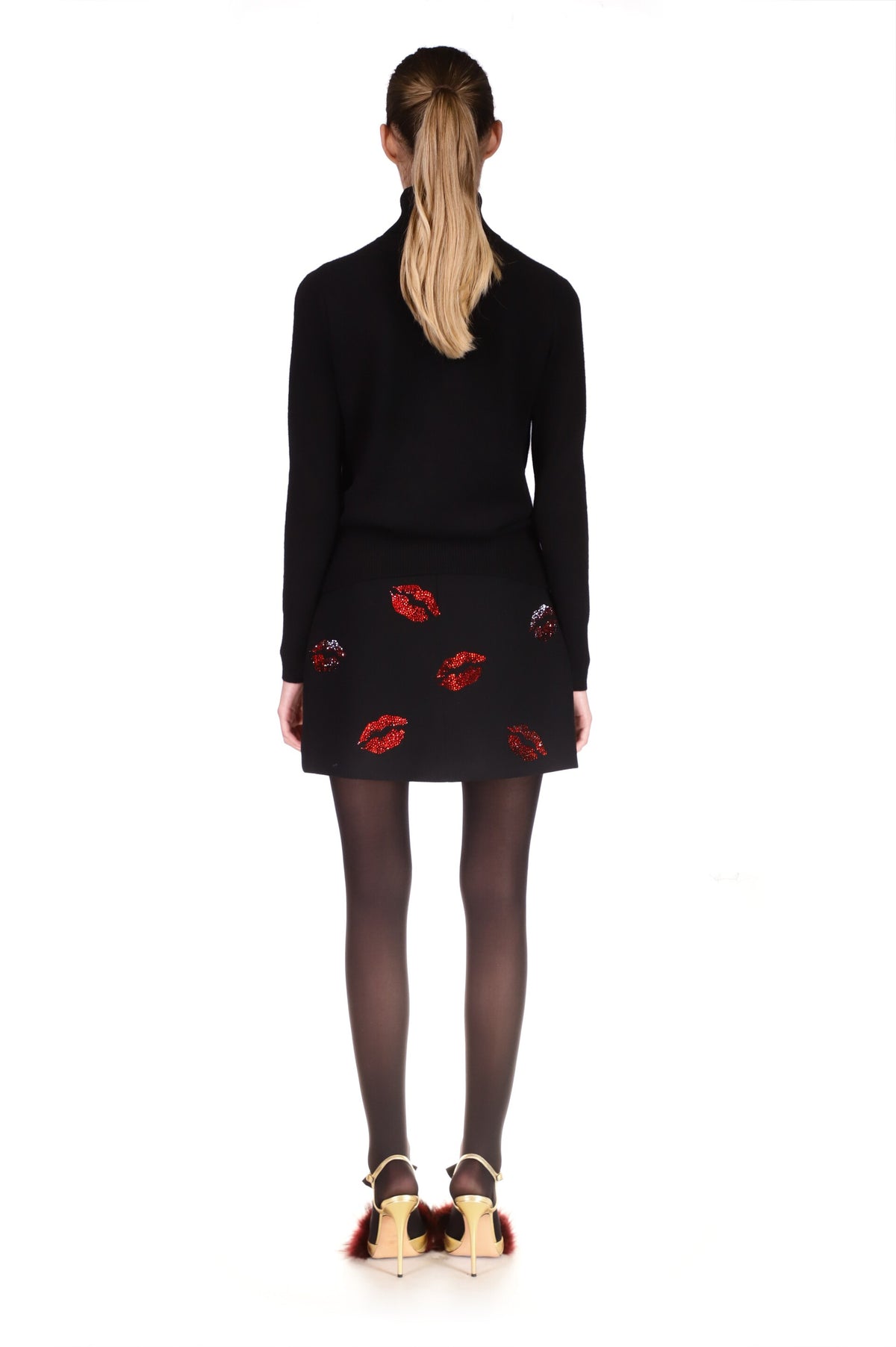 'BISOU' CRYSTAL SLIM TURTLENECK - SWEATERS - Libertine