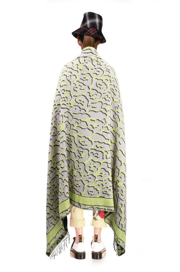 GREEN LEOPARD BLANKET SHAWL - SOFT HOME FURNISHING - Libertine