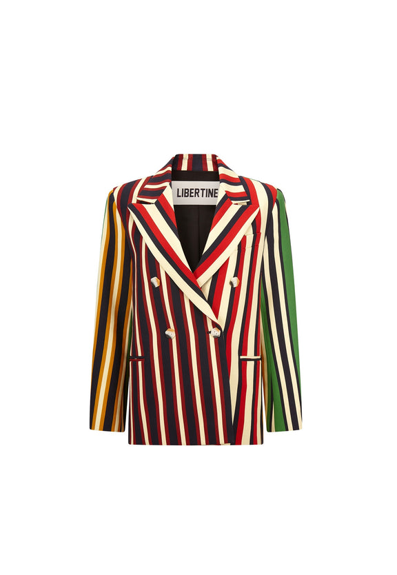 'ETON STRIPE' DOUBLE BREASTED BLAZER -  - Libertine