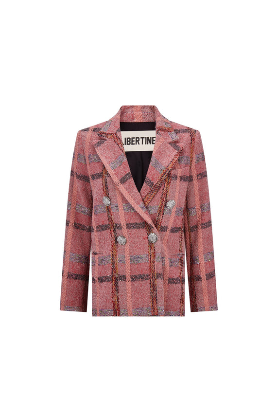 'PINK BOUCLE' DOUBLE BREASTED JACKET -  - Libertine