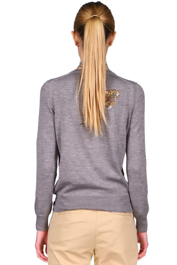 'LEOPARDO' GREY SILKY CASHMERE PULLOVER SWEATER - Women's Knits - Libertine