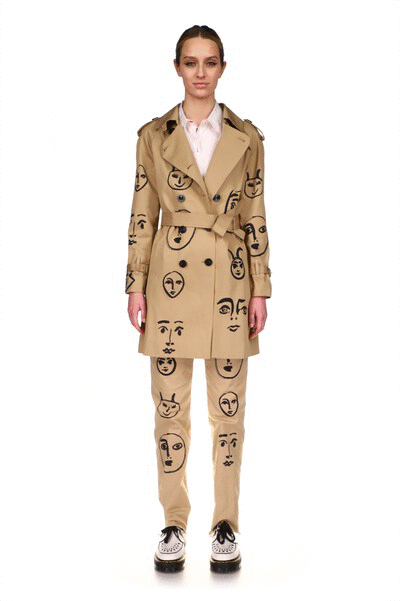 SILK SCREENED ‘MADOURA' KHAKI TRENCH - Women's Jackets & Coats - Libertine|https://cdn.shopify.com/videos/c/o/v/06f06c1648284825acd7389facb06202.mp4