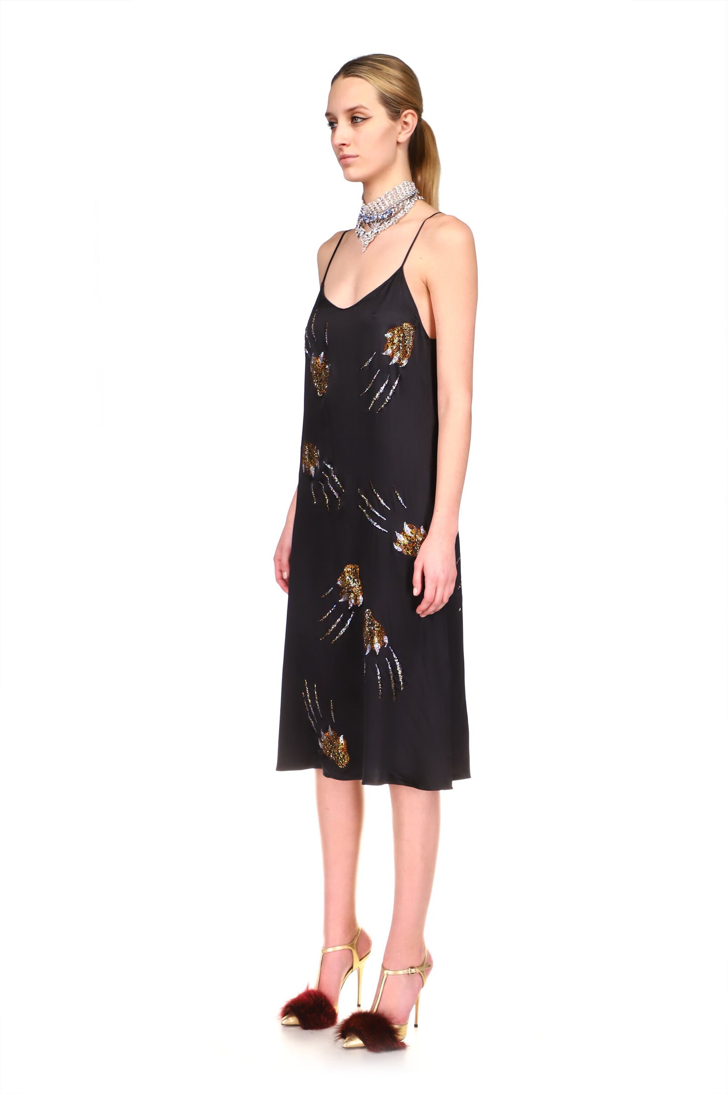 CRYSTAL 'LEOPARDO' STRAIGHT SLIP DRESS - Women's Dresses - Libertine