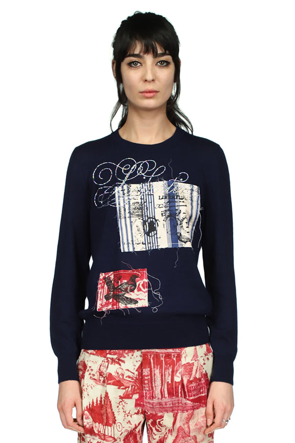 Patchwork Crewneck Sweater - Women's Knits - Libertine