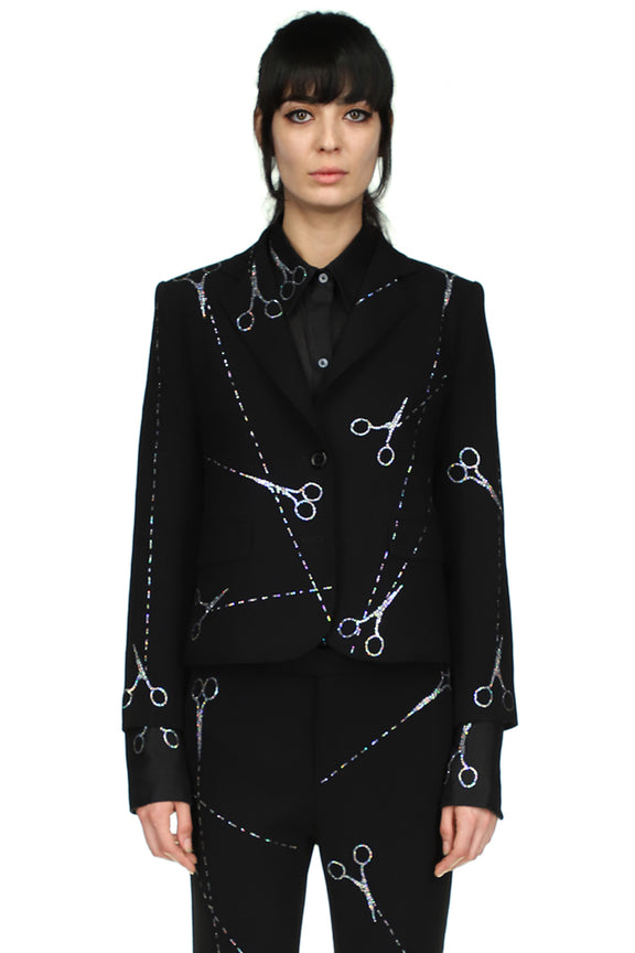 'Cut up scissors' Long Sleeve Blazer - BLAZERS - Libertine