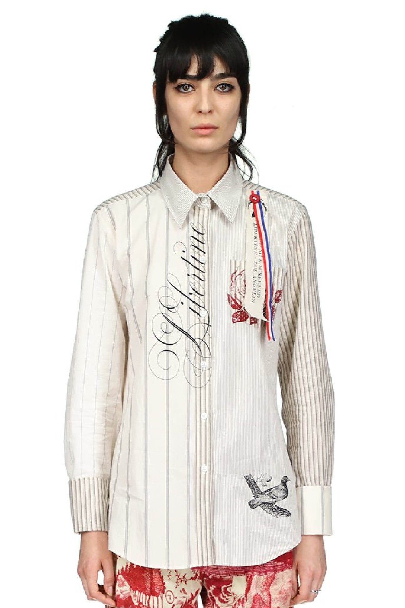 Mixed Stripes Long Sleeve Classic Shirt - Women's Tops - Libertine