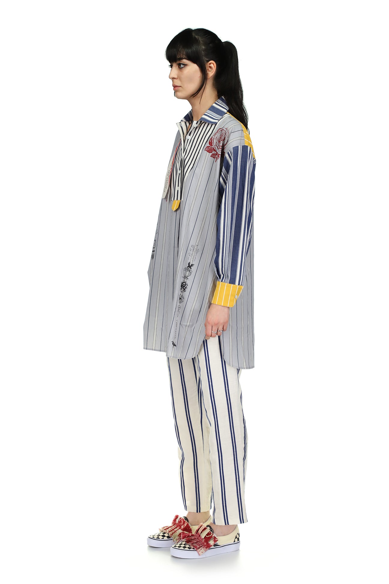 Silk Screen Melange Mixed Stripe Tunic - Women's Tops - Libertine