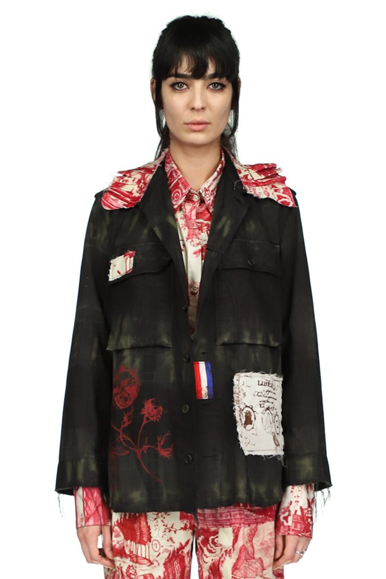 Victorian Collar Tie Dye French Military Jacket - Army Jackets - Libertine