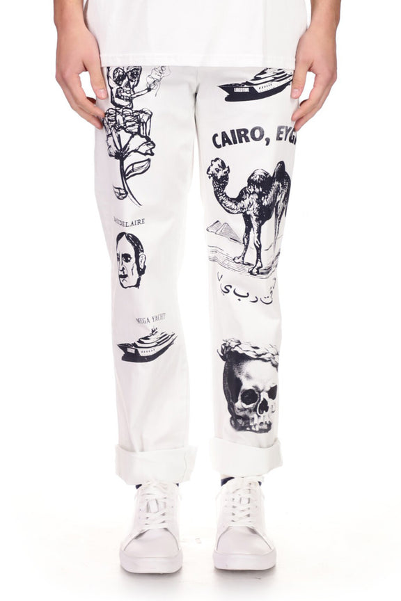 'MEGA YACHT' MEN'S WHITE CHINOS - PANTS - Libertine