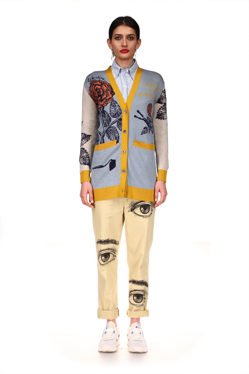 'GARDENER'S' CARDIGAN - SWEATERS - Libertine|https://cdn.shopify.com/videos/c/o/v/5926cdb38d694aa0aec998617f634034.mp4