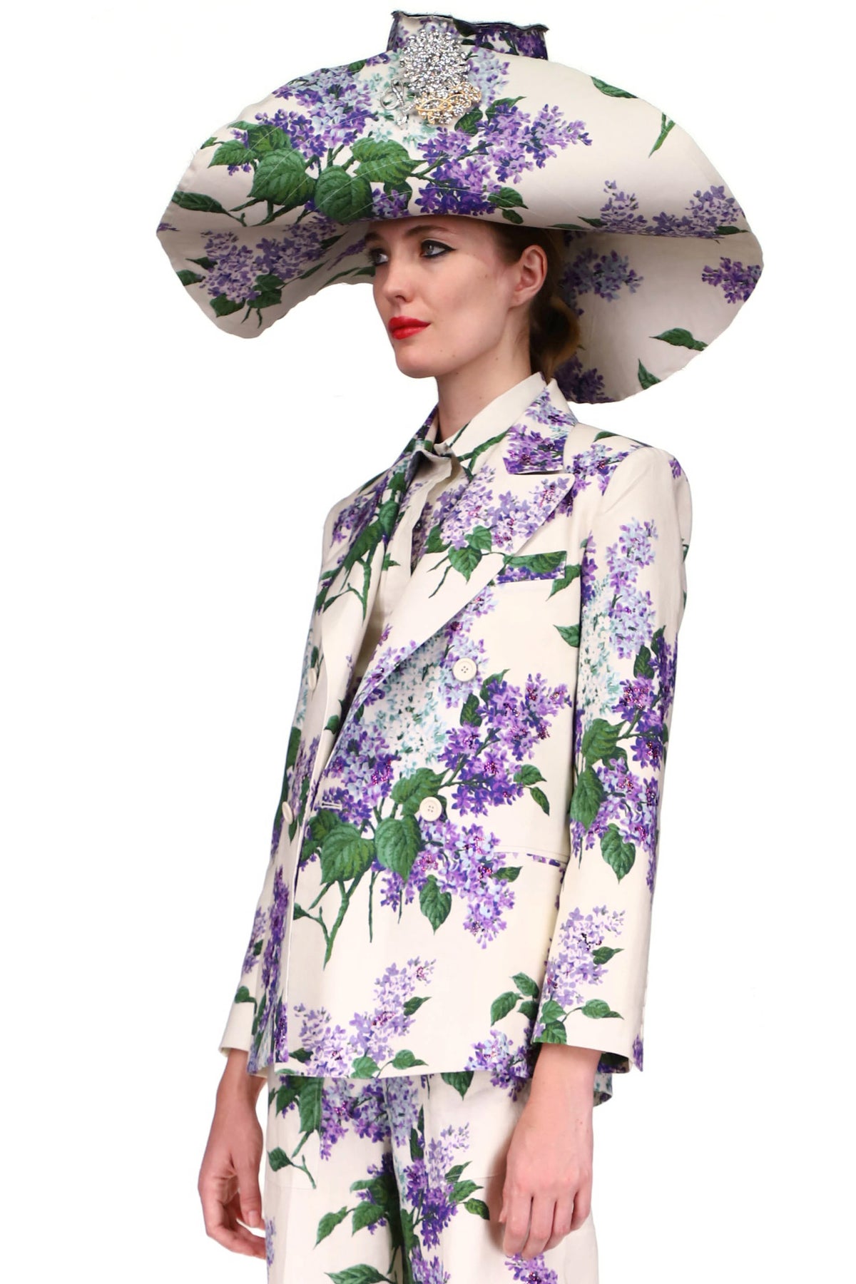 'EMBELLISHED LILAC GARDEN' DOUBLE BREASTED BLAZER - BLAZERS - Libertine